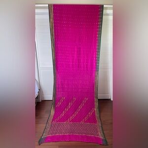 Vintage Magenta 100% Silk Saree
